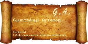 Gyurcsányi Artemon névjegykártya